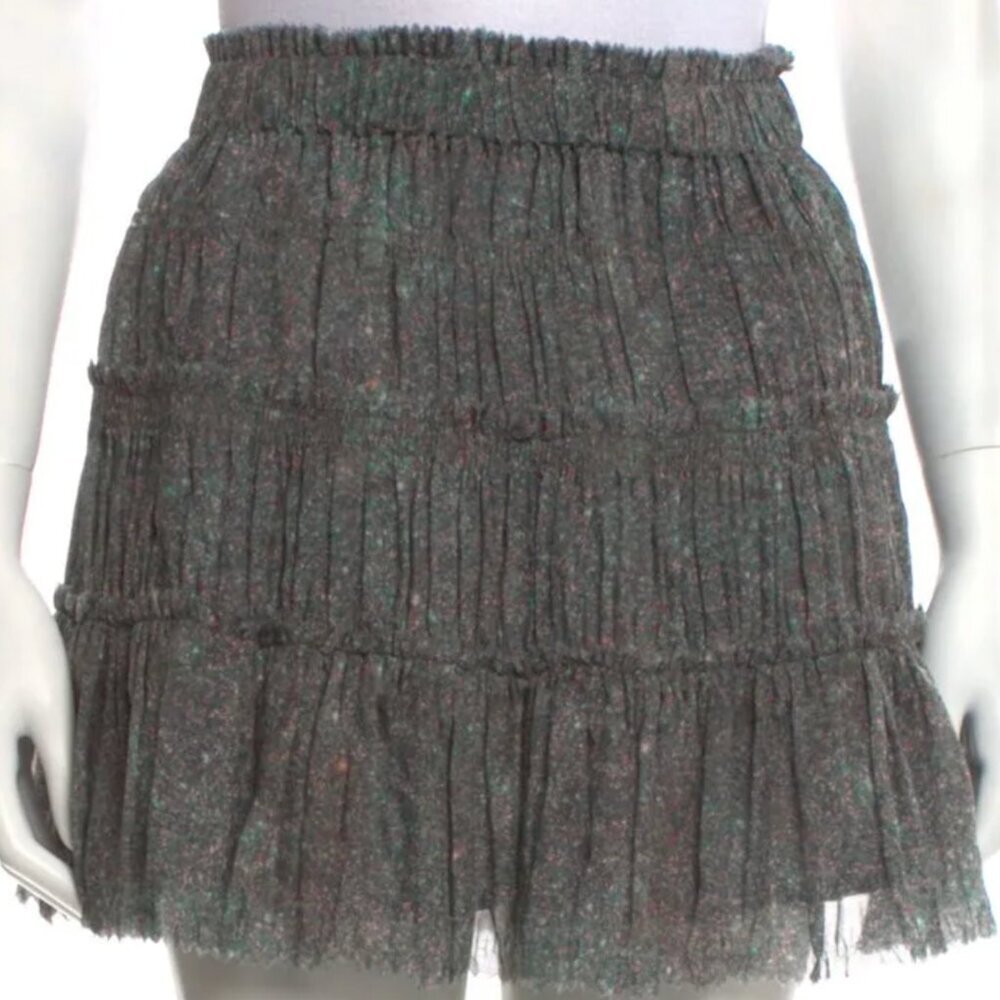 Theory Gray Briona Burning Glitter Silk Skirt - Picture 3 of 5